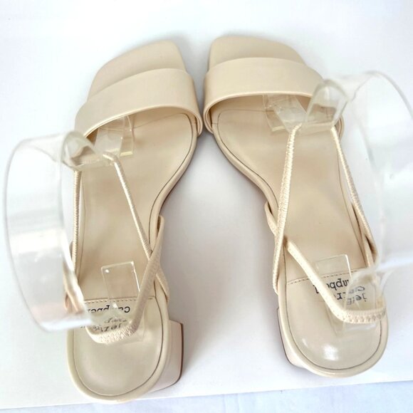 Jeffrey Campbell Adapt Sandals Slingback Cream Block Heel Sandals Size 6.5 - Picture 4 of 12